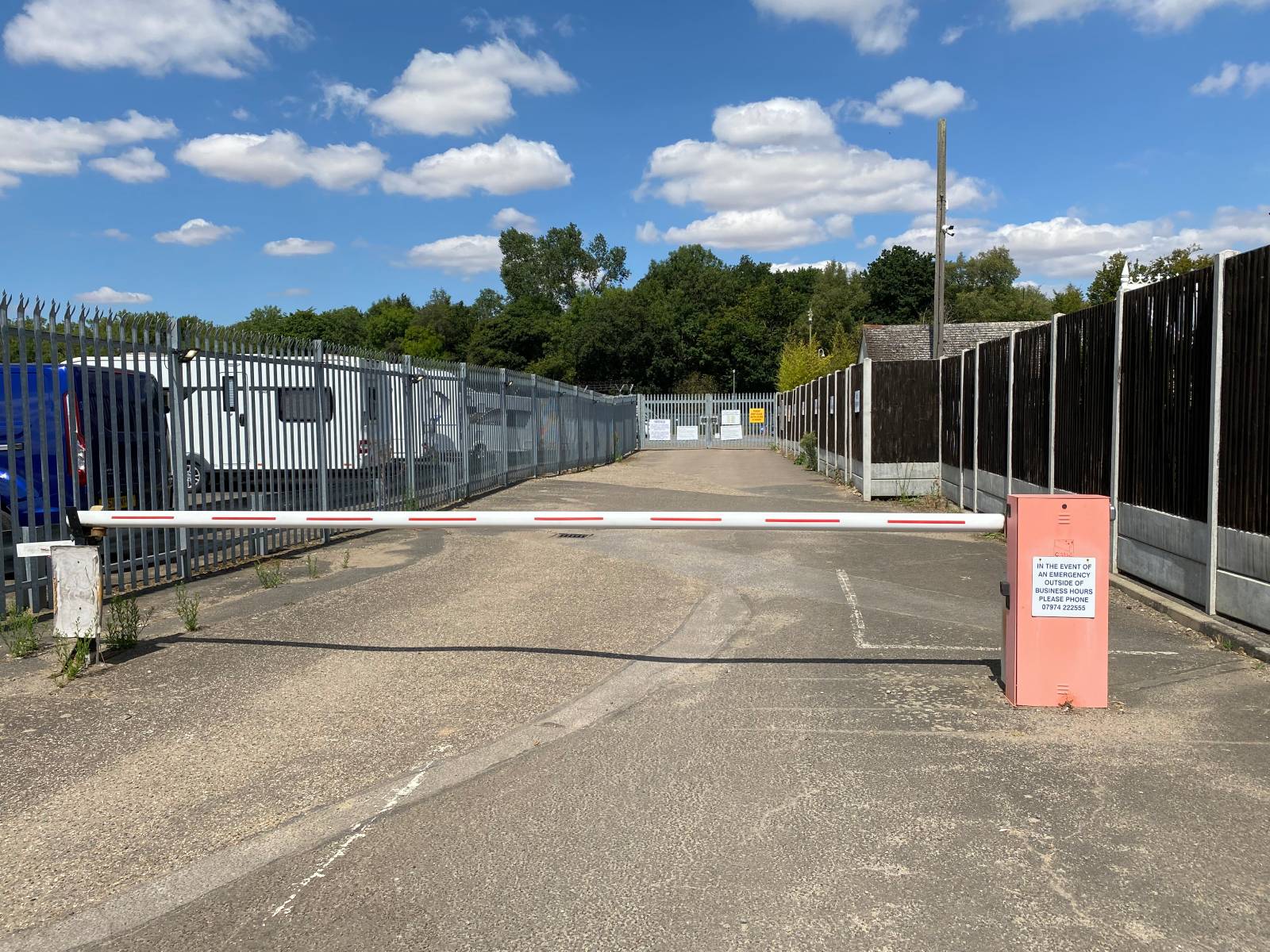 secure main entrance barrier Cranham storage